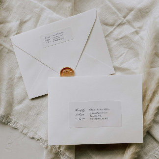 Etiqueta de dirección de matrimonio elegante con c