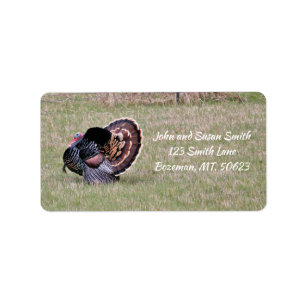 Etiqueta de dirección de Merriam Wild Turkey