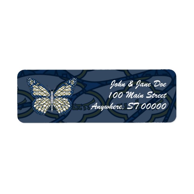 Etiqueta de dirección de monarca judía (Frente)