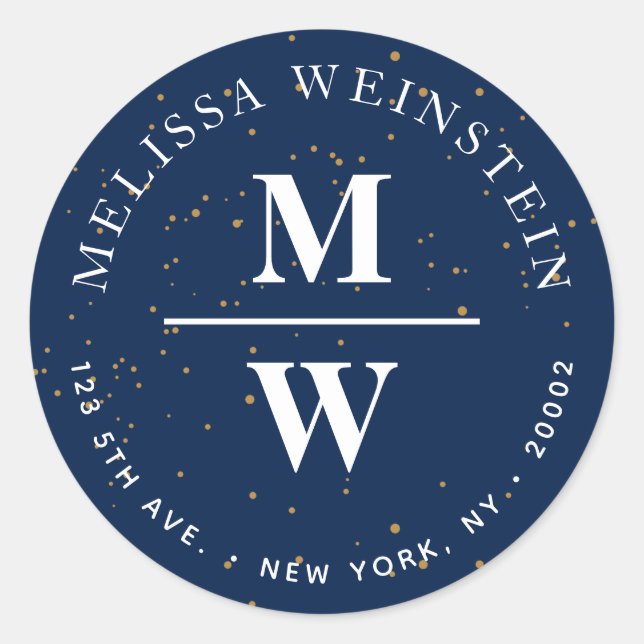 Etiqueta de dirección de monograma (Anverso)