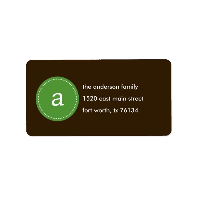 Etiqueta de dirección de monograma con título (Frente)