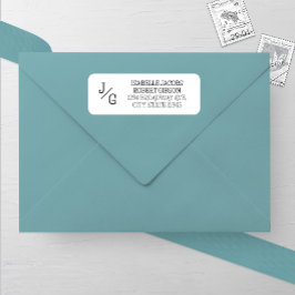 Etiqueta de dirección de monograma de granja