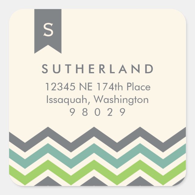 Etiqueta de dirección de monograma de la bandera d (Anverso)