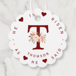 Etiqueta de dirección de monograma floral de Rubor