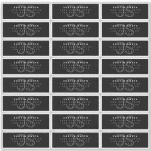 Etiqueta de dirección de monograma moderno transpa