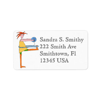 Etiqueta de dirección de mujer de punto