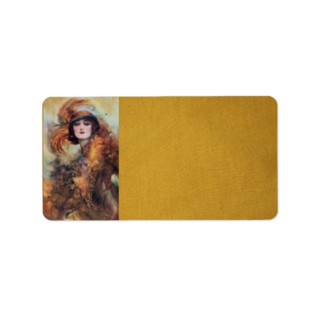 Etiqueta de dirección de mujer victoriana (Frente)