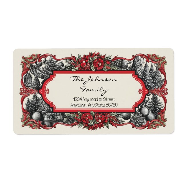 Etiqueta de dirección de navidades (Frente)