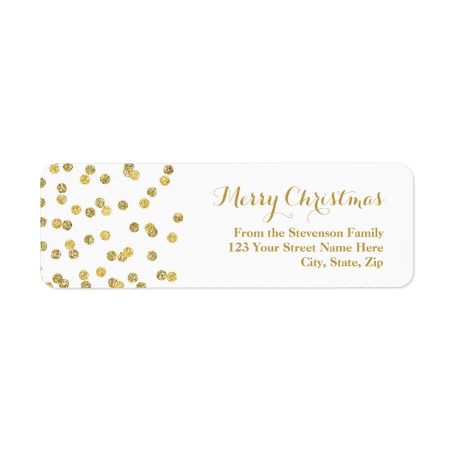 Etiqueta de dirección de Navidades de Confetti Pur (Frente)