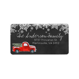 Etiqueta de dirección de Navidades de coordinación