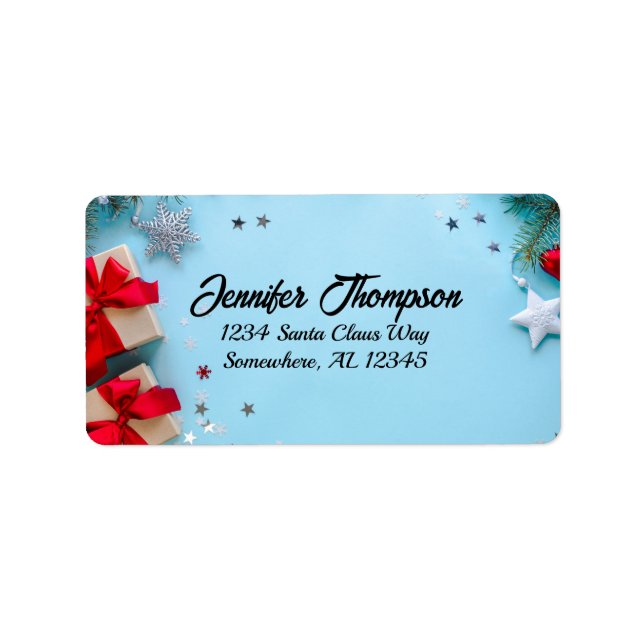 Etiqueta de dirección de Navidades de corte (Frente)