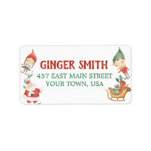 Etiqueta de dirección de Navidades de niños