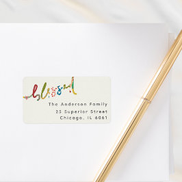 Etiqueta de dirección de Navidades pintados a mano