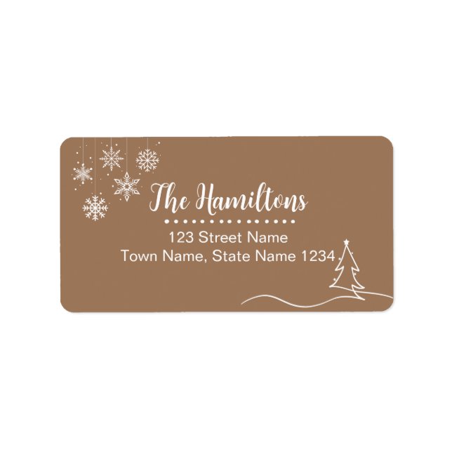 Etiqueta de dirección de Navidades simples elegant (Frente)