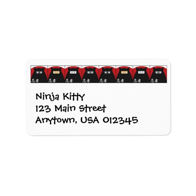 Etiqueta de dirección de Ninja Kitty (Frente)
