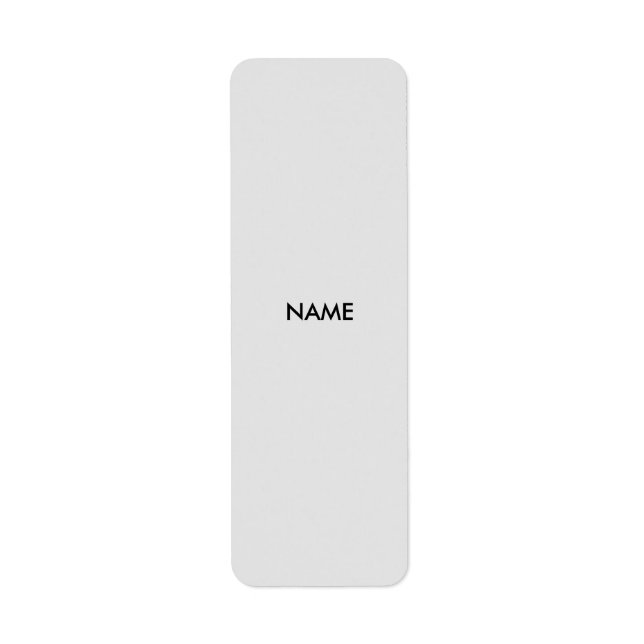 ETIQUETA DE DIRECCIÓN DE NOMBRE SIMPLE GRIS (Frente)