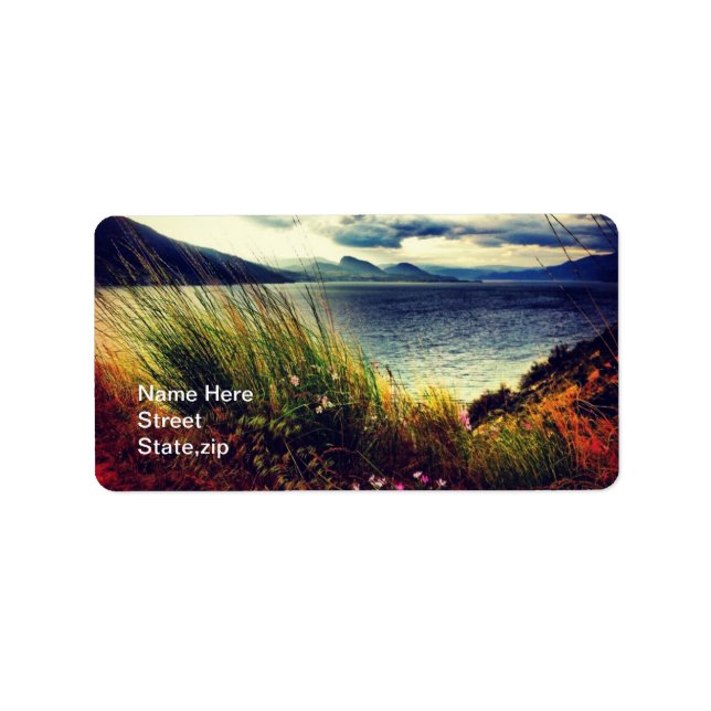 Etiqueta de dirección de nubes azules oscuras del  (Frente)