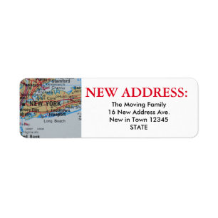 Etiqueta de dirección de Nueva York