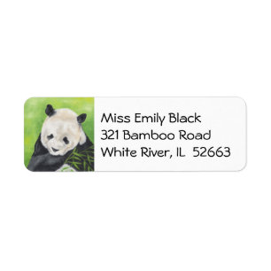 Etiqueta de dirección de oso de Panda