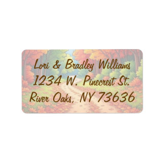 Etiqueta de dirección de otoño