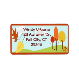 Etiqueta de dirección de otoño