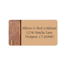 Etiqueta de dirección de paneles de madera