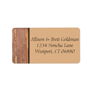 Etiqueta de dirección de paneles de madera