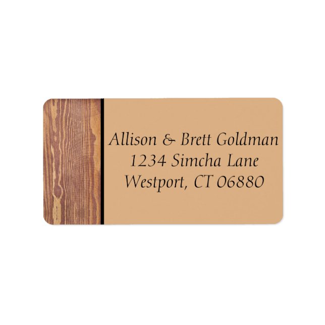 Etiqueta de dirección de paneles de madera (Frente)