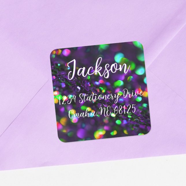 Etiqueta de dirección de parkling morado oscuro (Subido por el creador)