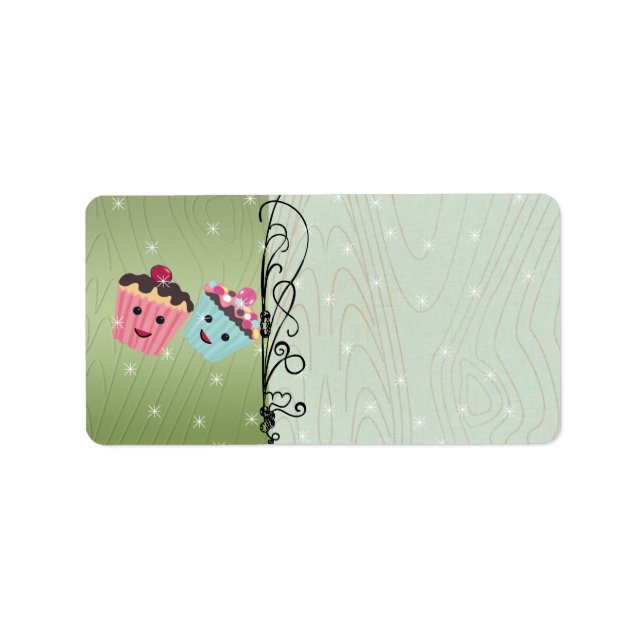 Etiqueta de dirección de pastelitos de Navidades s (Frente)