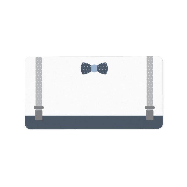 Etiqueta de dirección de pequeño hombre, azul y gr (Frente)