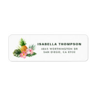 Etiqueta de dirección de Personalizado tropical de