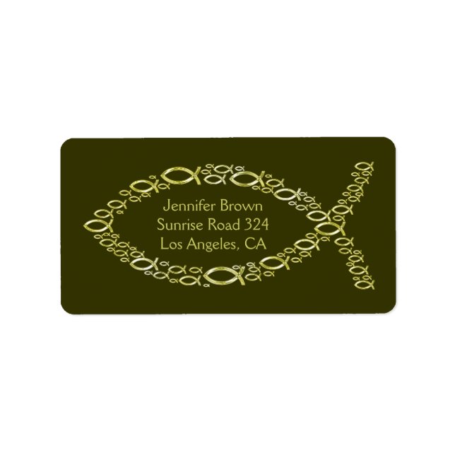 Etiqueta de dirección de pescado cristiano (Frente)