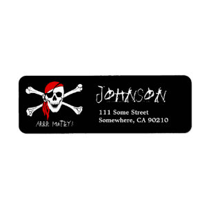 Etiqueta de dirección de pirata negro ARRR Matey