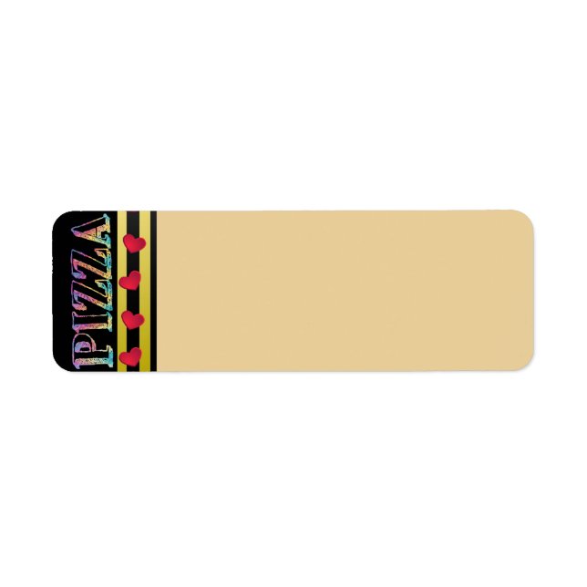 Etiqueta de dirección de pizza (Frente)