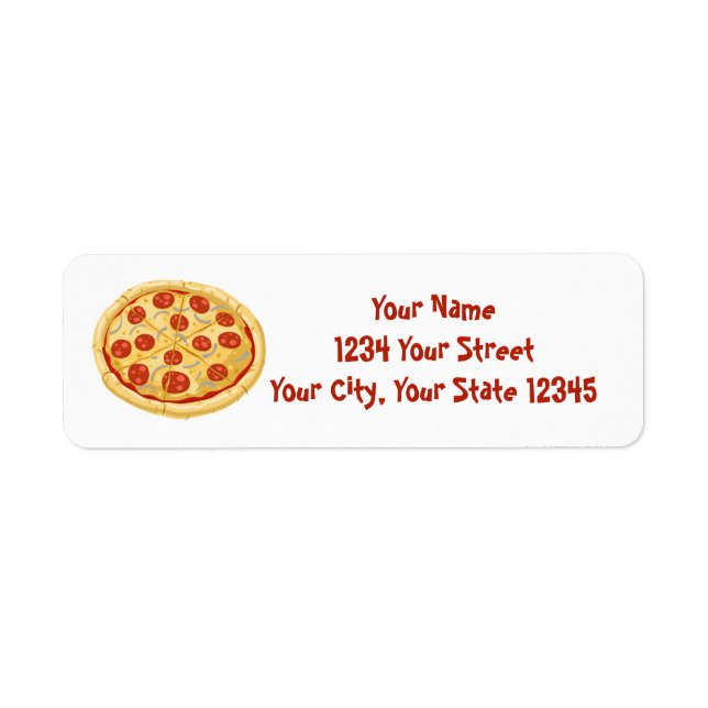 Etiqueta de dirección de pizza (Frente)
