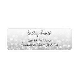 Etiqueta de dirección de Purpurina plateado