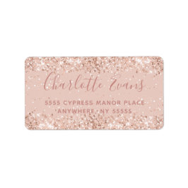 Etiqueta de dirección de Purpurina rosa
