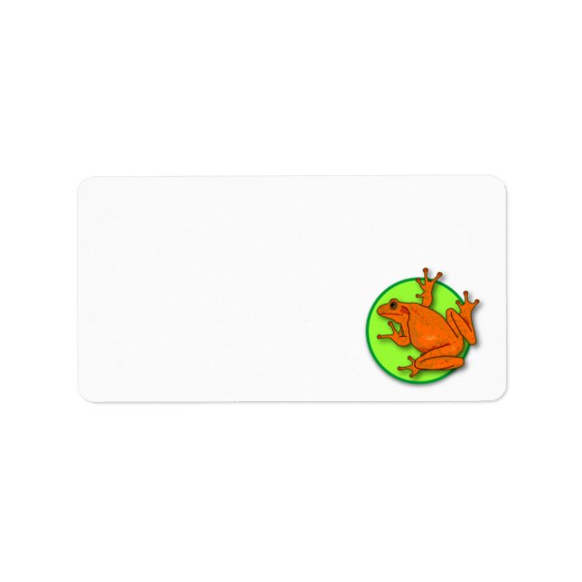 Etiqueta de dirección de rana de Naranja (Frente)