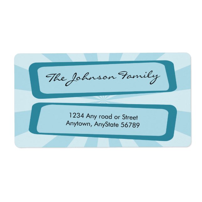 Etiqueta de dirección de Ray azul (Frente)