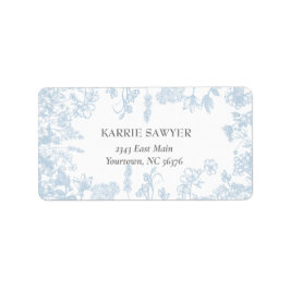 Etiqueta de dirección de regreso Blue Chinoiserie