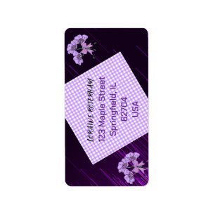 Etiqueta de dirección de regreso con patrón floral