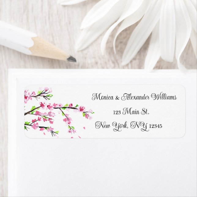 Etiqueta de dirección de regreso de acuarela de fl (In situ)