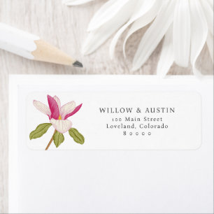Etiqueta de Dirección de Regreso de Boda Floral
