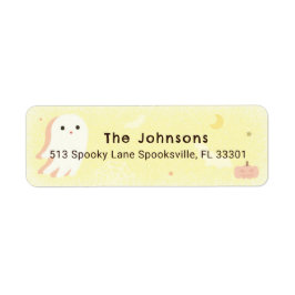 Etiqueta de dirección de regreso de calabaza de Ha