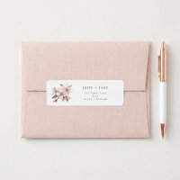 Etiqueta de dirección de regreso de flor de cerezo