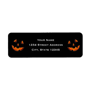 Etiqueta de dirección de regreso de Halloween