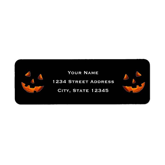 Etiqueta de dirección de regreso de Halloween (Frente)