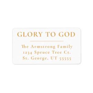 Etiqueta de dirección de regreso de Navidad religi