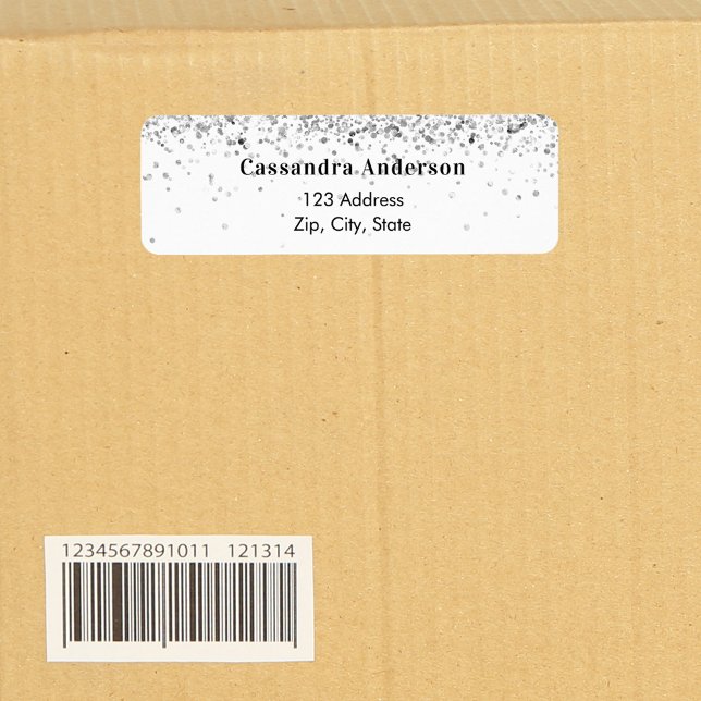 Etiqueta de dirección de regreso de purpurina plat (Subido por el creador)